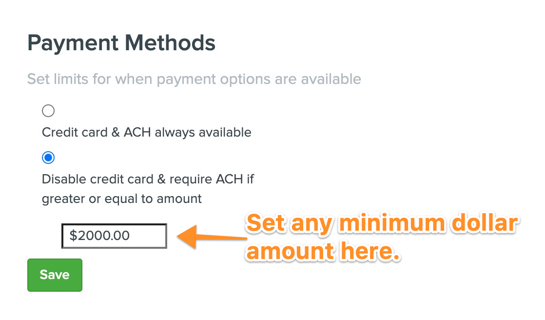 Set mandatory ACH payments in Printavo