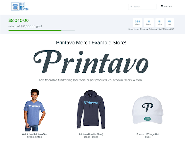 Printavo Merch example store image