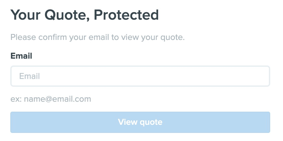Protect customer quotes, invoices, and profiles by requiring an email address for added secruity.